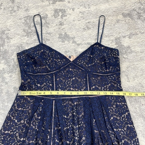 Joie Solandra Sleeveless Lace Dress Navy Blue A Line Party Cocktail Sz 10 - Picture 9 of 12